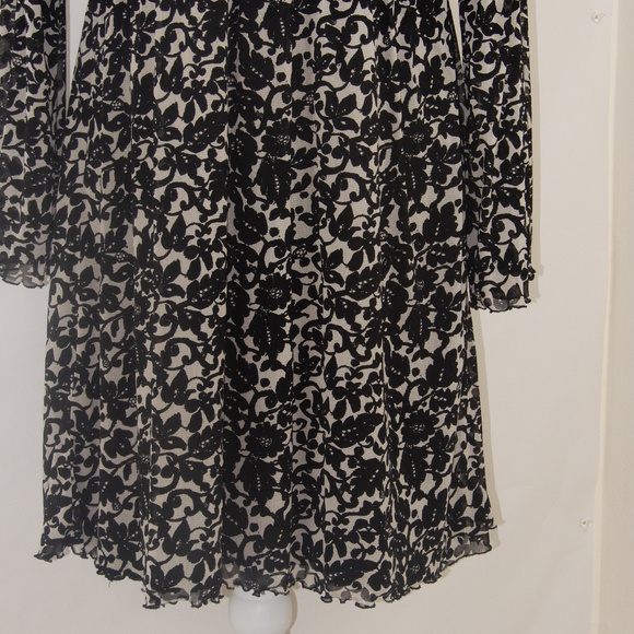 BCBGMAXAZRIA Transparent Long Sleeve Black Dress - Picture 7 of 8